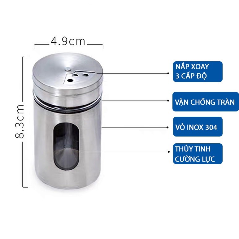 Hủ Đựng Tăm, Đựng Tiêu Inox