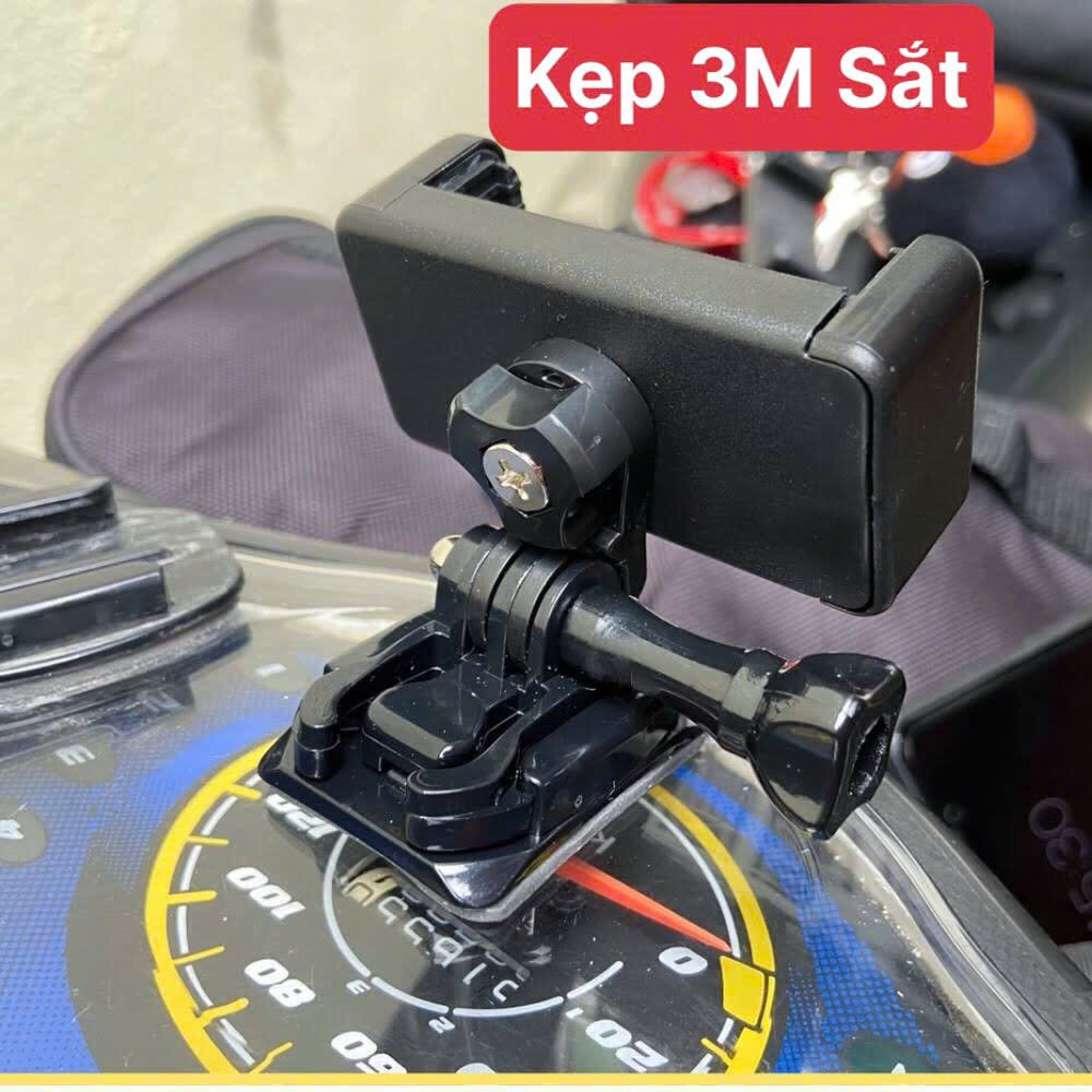 Kệ Xe máy đỡ điện thoại dán đồng hồ xoay được xịn