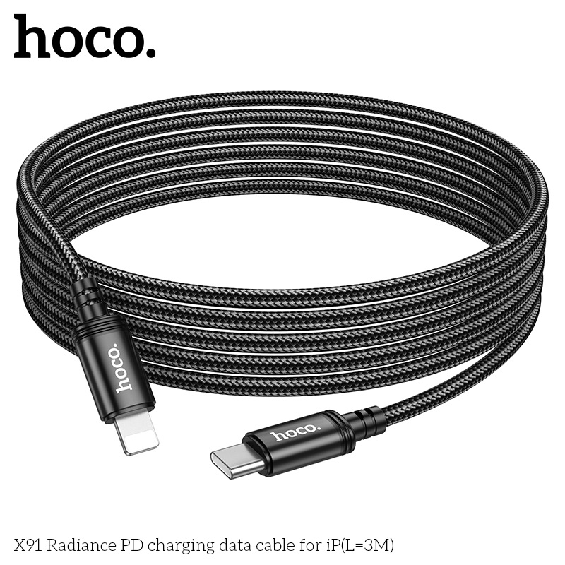 Cáp sạc TypeC-Lighting dài 3m Hoco X91