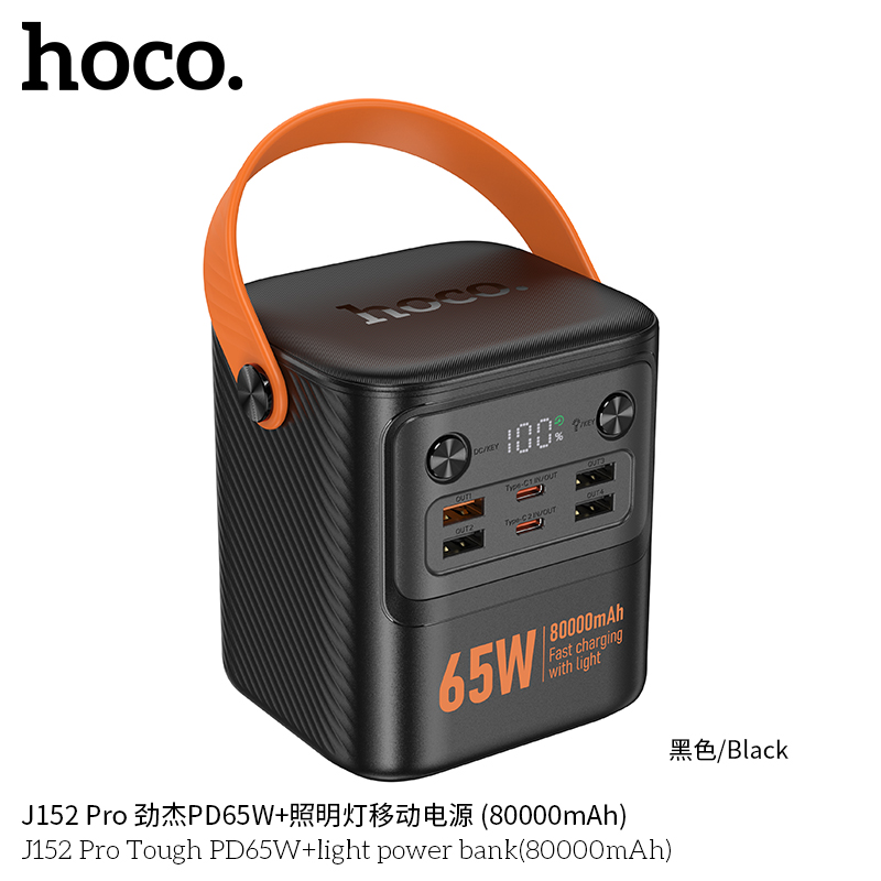 Sạc dự phòng Hoco J152 Pro Tough PD65W+pin 80.000mah, cổng 65w sạc được cho macbook, laptop TypeC