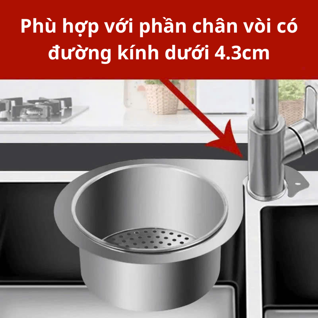 Khay Lọc Rác Gắn Bồn Rửa Bát Bằng Thép