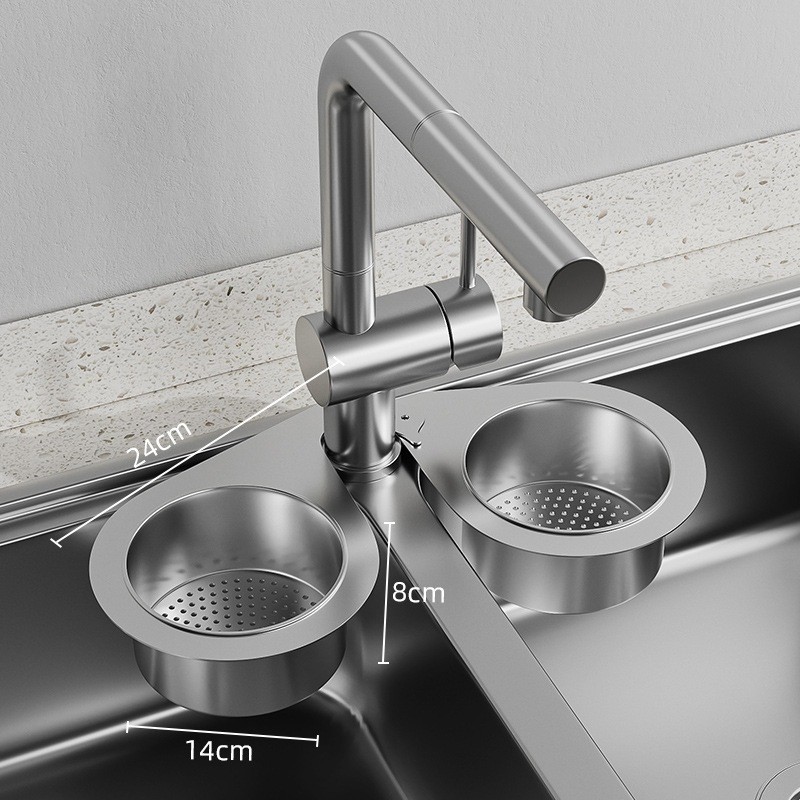Khay Lọc Rác Gắn Bồn Rửa Bát Bằng Thép