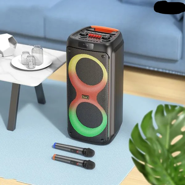Loa Bluetooth Kéo karaoke Hoco HA7 kèm 2 Micro không dây 75w
