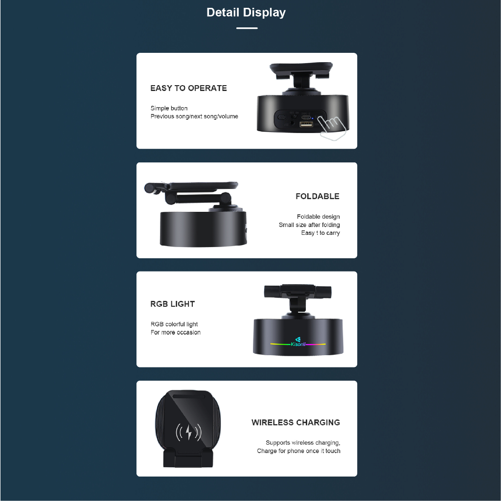 Loa Bluetooth kiêm sạc không dây 5in1 Kisonli M-5
