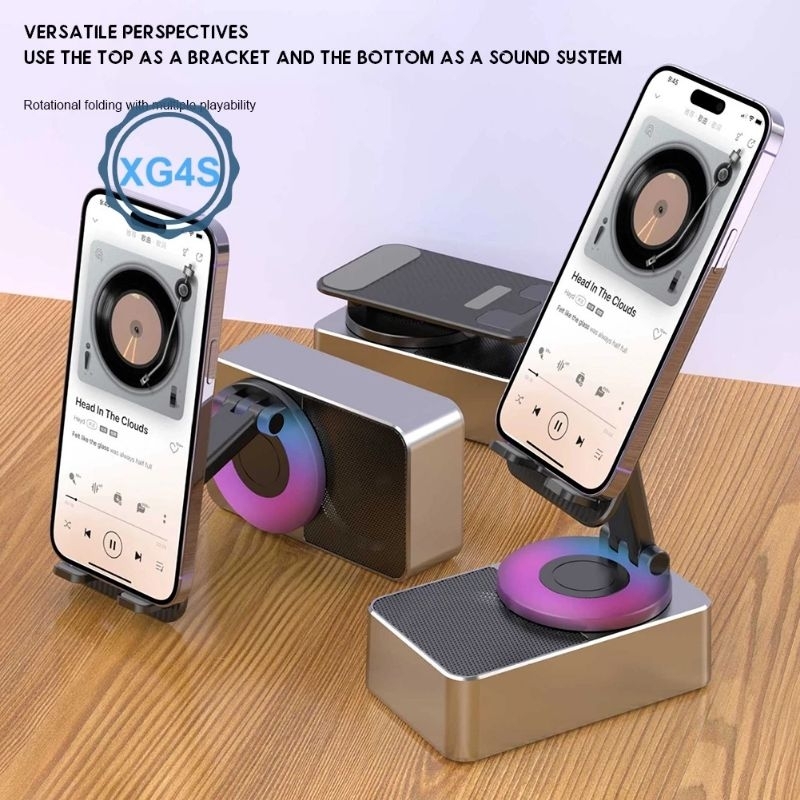 Loa Bluetooth Kisonli M1 3in1 (Kiêm Giá Đỡ – Xoay 360 Độ – Led Theo Điệu Nhạc)