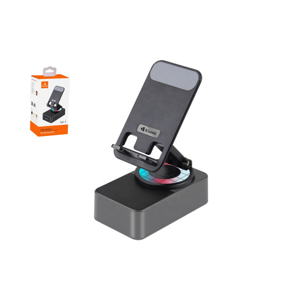 Loa Bluetooth Kisonli M1 3in1 (Kiêm Giá Đỡ – Xoay 360 Độ – Led Theo Điệu Nhạc)
