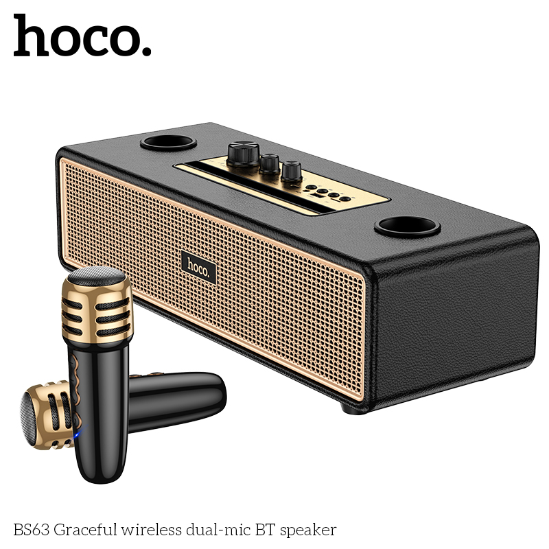 Loa Bluetooth Hoco BS63 kèm 2 mic
