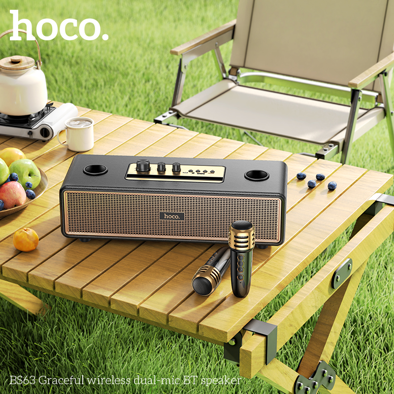 Loa Bluetooth Hoco BS63 kèm 2 mic