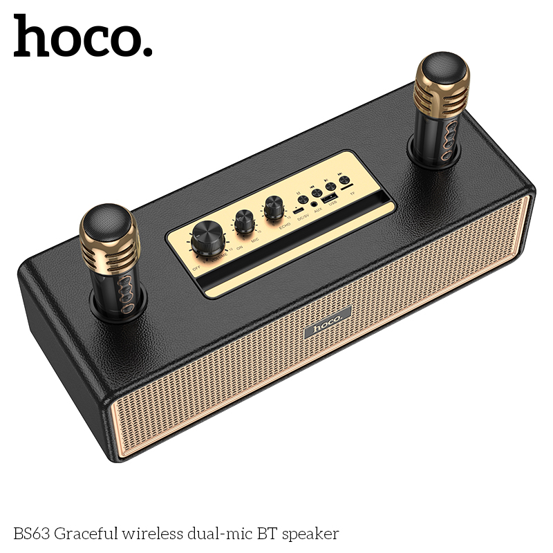 Loa Bluetooth Hoco BS63 kèm 2 mic
