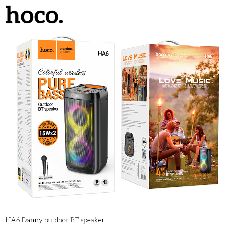 Loa Bluetooth Kéo Hoco HA6 kèm 1 mic 30w