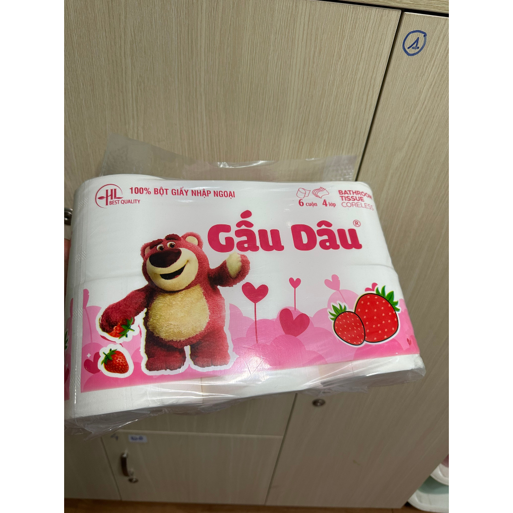 Khăn Giấy Gấu Dâu Lốc 6 Cuộn
