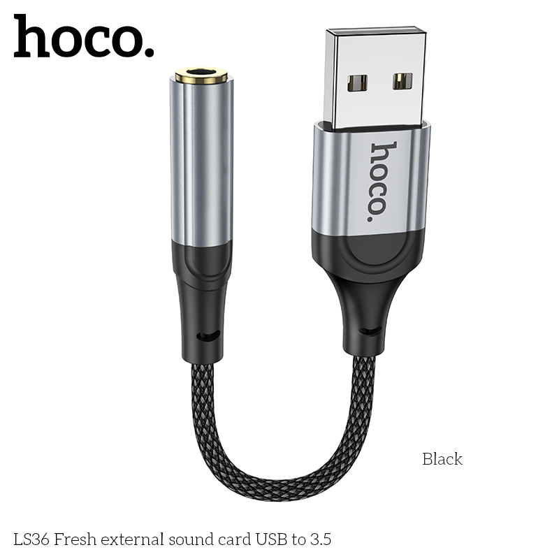 Cáp chuyển Hoco Ls36 Usb ra 3.5mm tròn