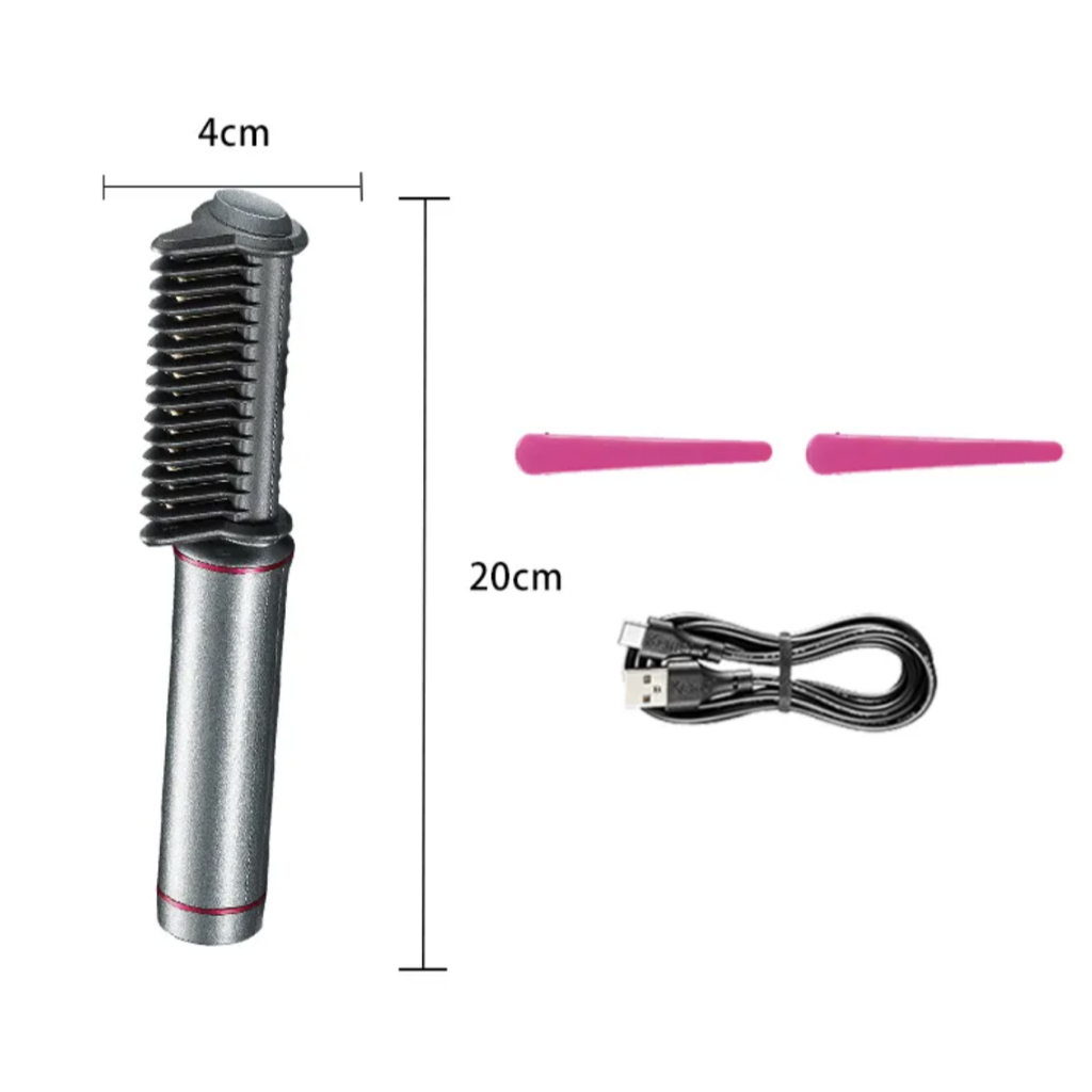Lược Điện Chải Thẳng Tóc Ion Âm Kemei KM-559 Nóng Nhanh Bỏ Túi Gọn Nhẹ