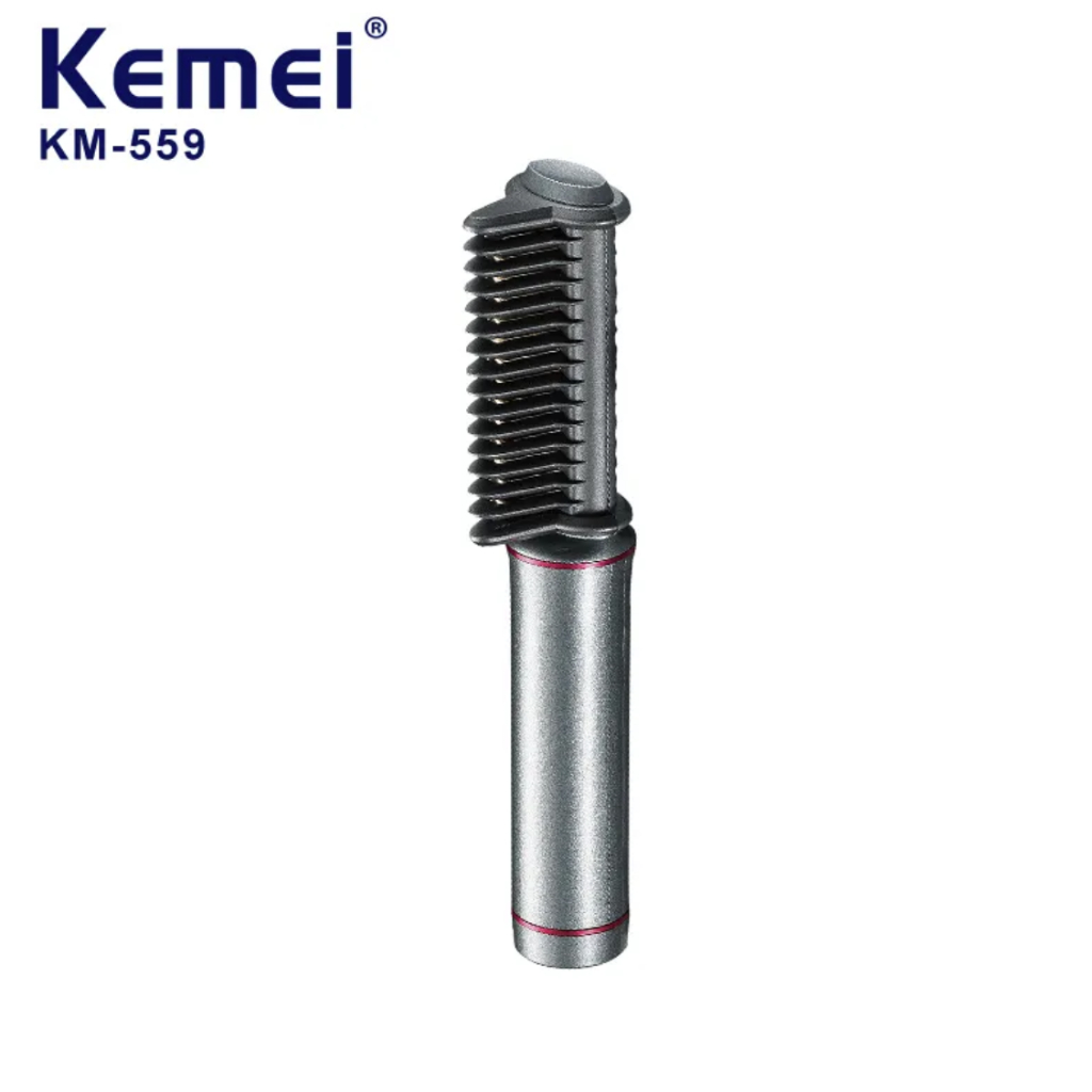 Lược Điện Chải Thẳng Tóc Ion Âm Kemei KM-559 Nóng Nhanh Bỏ Túi Gọn Nhẹ