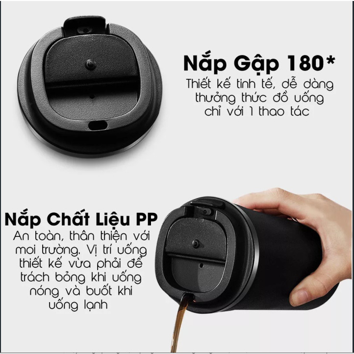 Ly nước Giữ Nhiệt Inox Coffee 510ml Nắp Chống Đổ