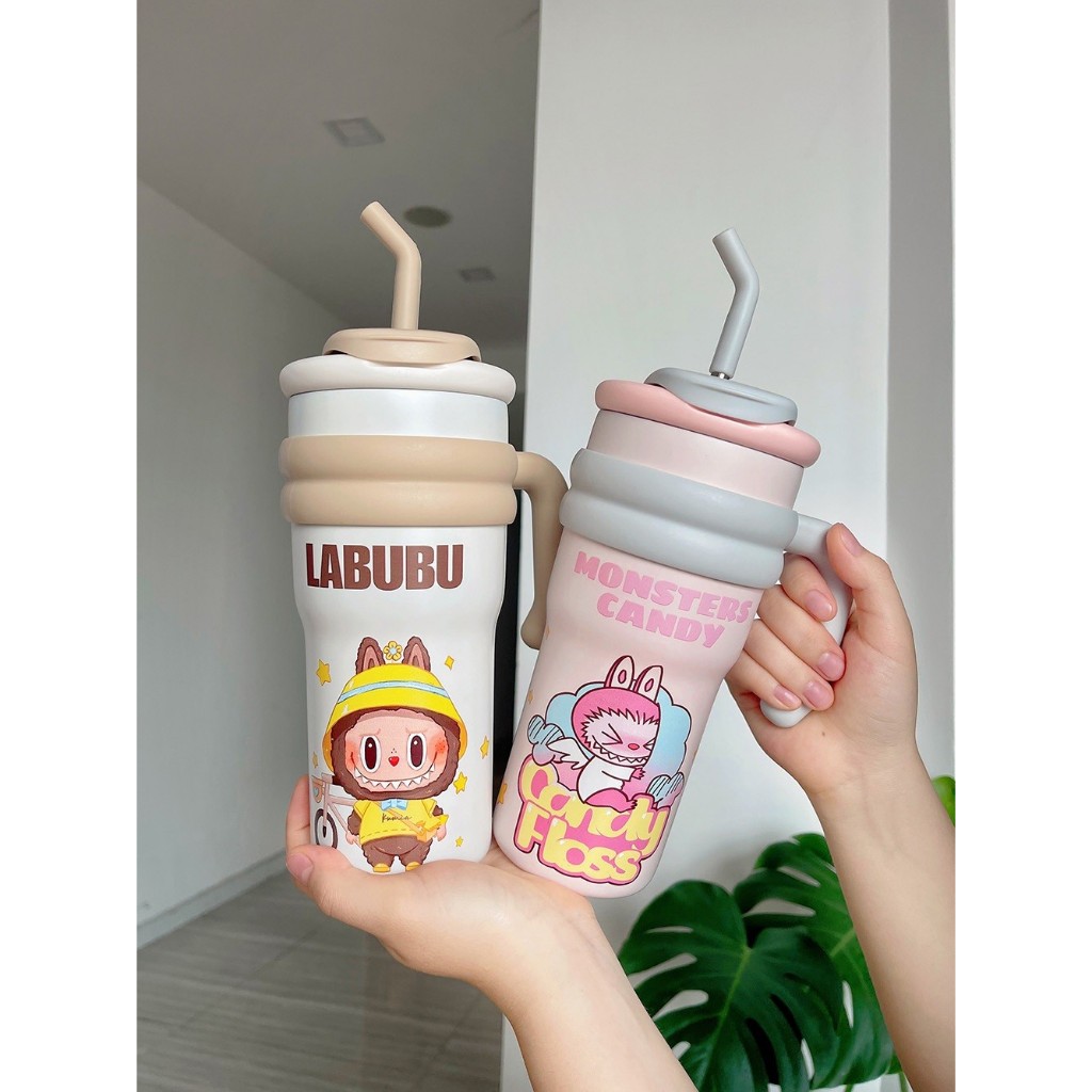 Ly nước giữ nhiệt Labubu có quai cầm 700ml