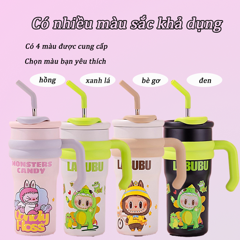 Ly nước giữ nhiệt Labubu có quai cầm 700ml