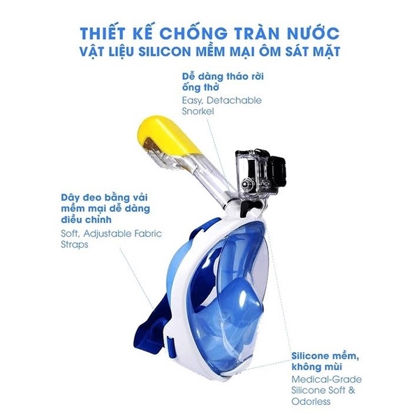Mặt nạ lặn biển cao cấp. màu ngẩu nhiên