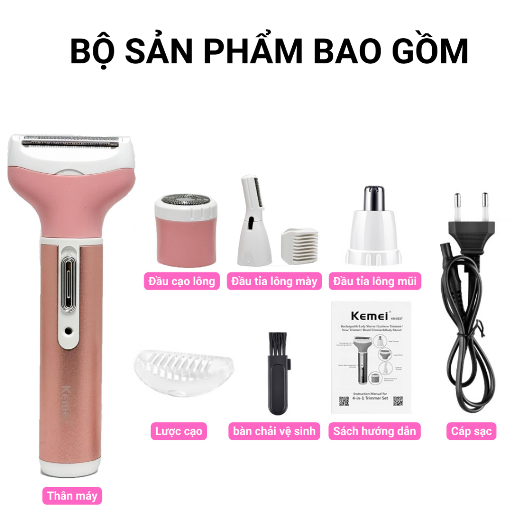 Máy cạo lông KEMEI KM-6637 4IN1
