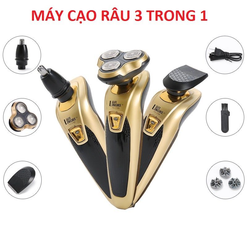 Máy cạo râu, tông đơ, tỉa mũi 3in1 LINGKE FS-3188