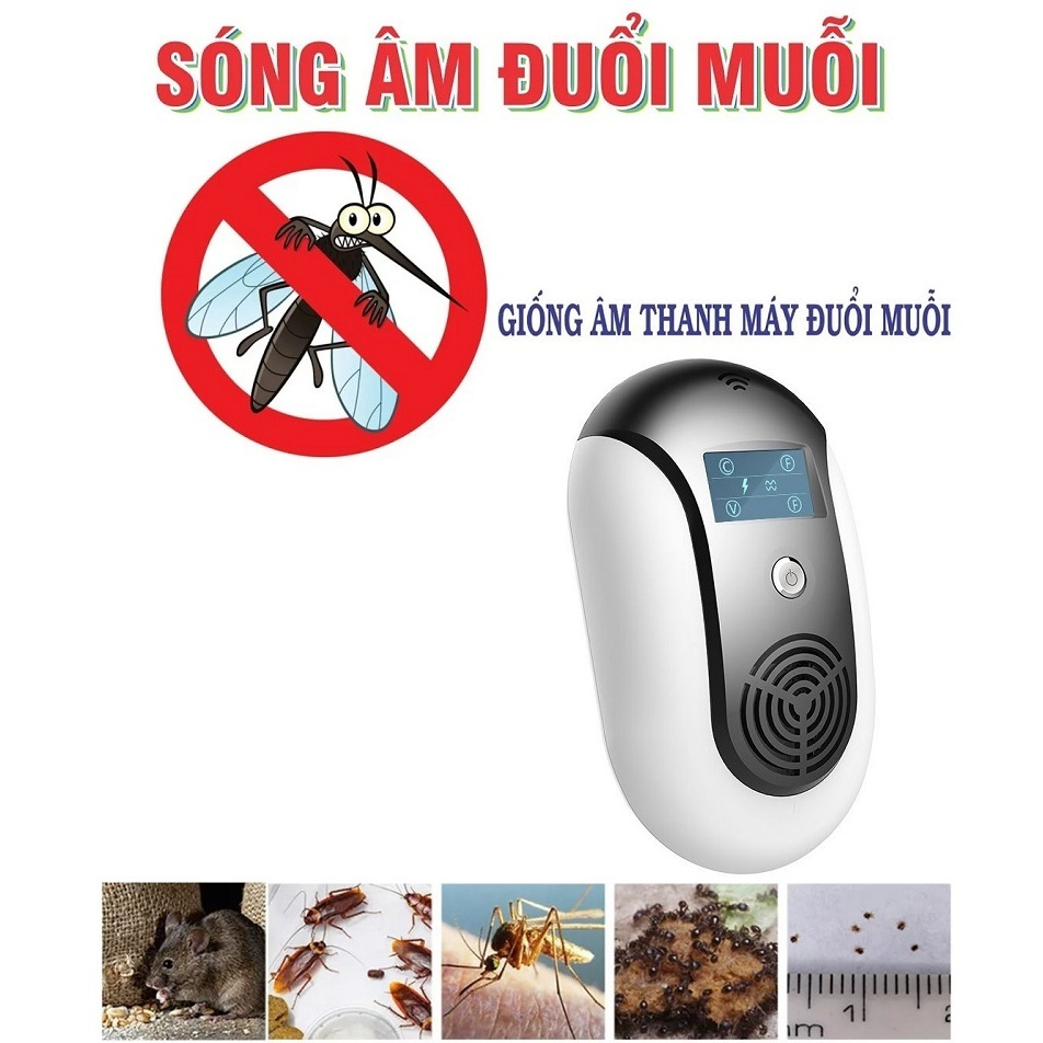 Máy Đuổi Chuột Gián Muỗi Ruồi Kiến Mối Côn Trùng Electronic Có LCD màu inbox hay ngãu nhiên