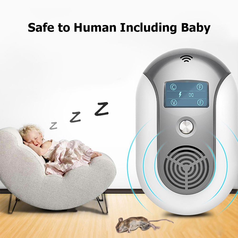 Máy Đuổi Chuột Gián Muỗi Ruồi Kiến Mối Côn Trùng Electronic Có LCD màu inbox hay ngãu nhiên