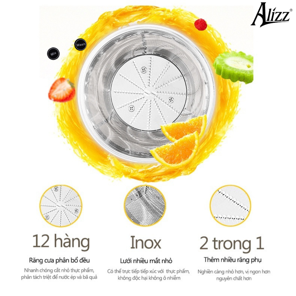 Máy ép trái cây nguyên chất 1000w ALIZZ 13602 500ml