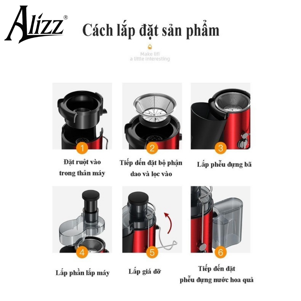 Máy ép trái cây nguyên chất 1000w ALIZZ 13602 500ml