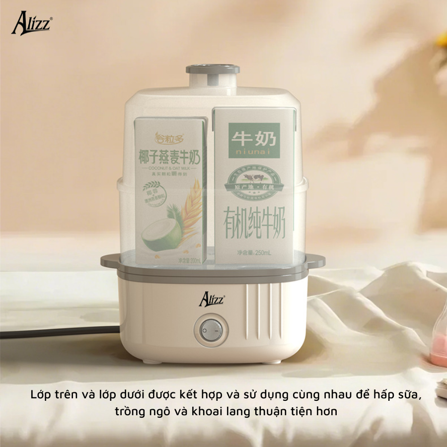 Máy hấp trứng thực phẩm 2 tầng đa năng ALIZZ AL-14550