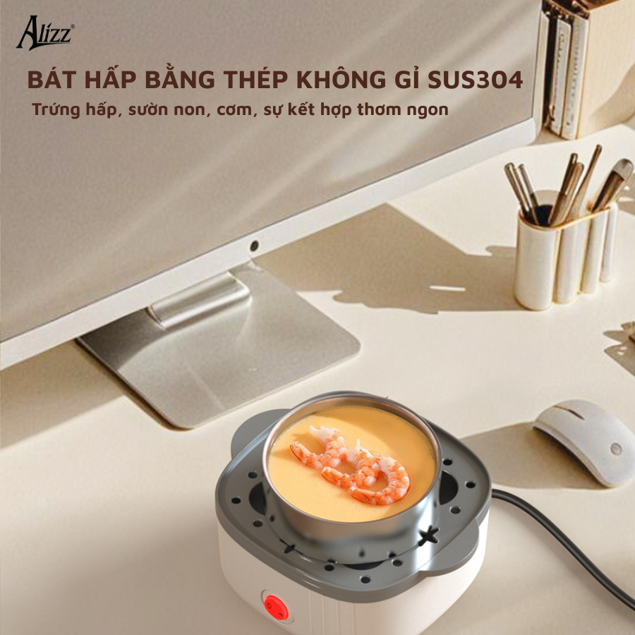 Máy hấp trứng thực phẩm 2 tầng đa năng ALIZZ AL-14550