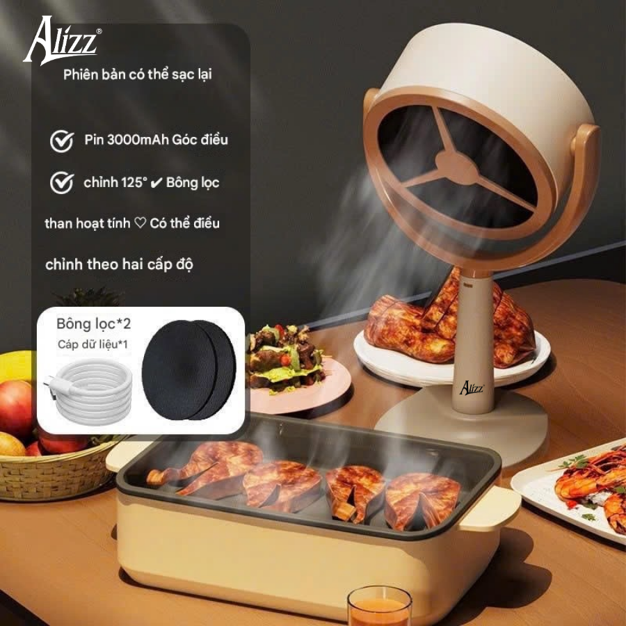 Máy Hút Mùi Khói Dầu Để Bàn Mini ALIZZ – 14837