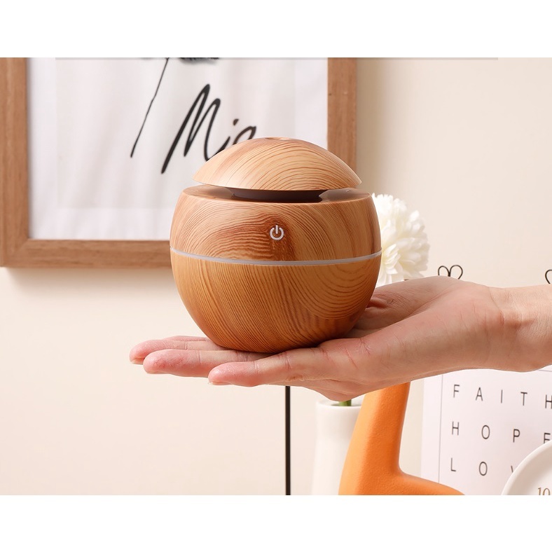 Máy Khuếch Tán Xông Tinh Dầu Vân Gỗ (hình Tròn)