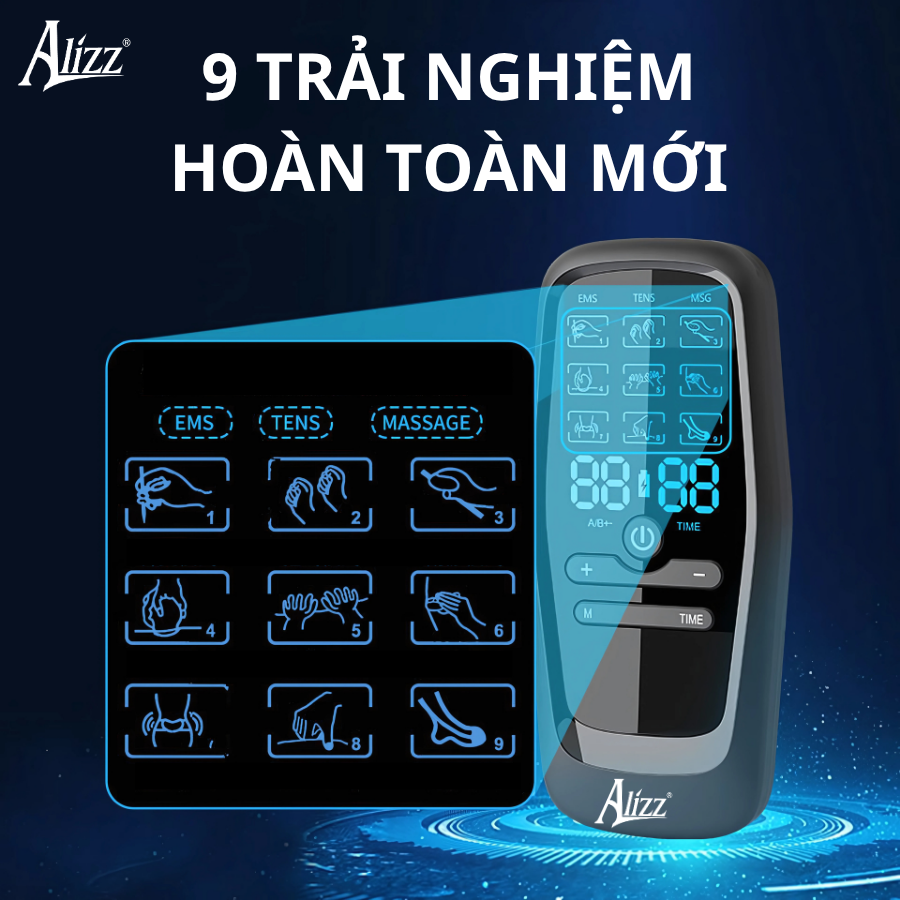 Máy massage xung điện 9 Chế Độ Châm Cứu ALIZZ -AL 14158