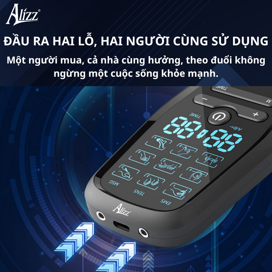 Máy massage xung điện 9 Chế Độ Châm Cứu ALIZZ -AL 14158