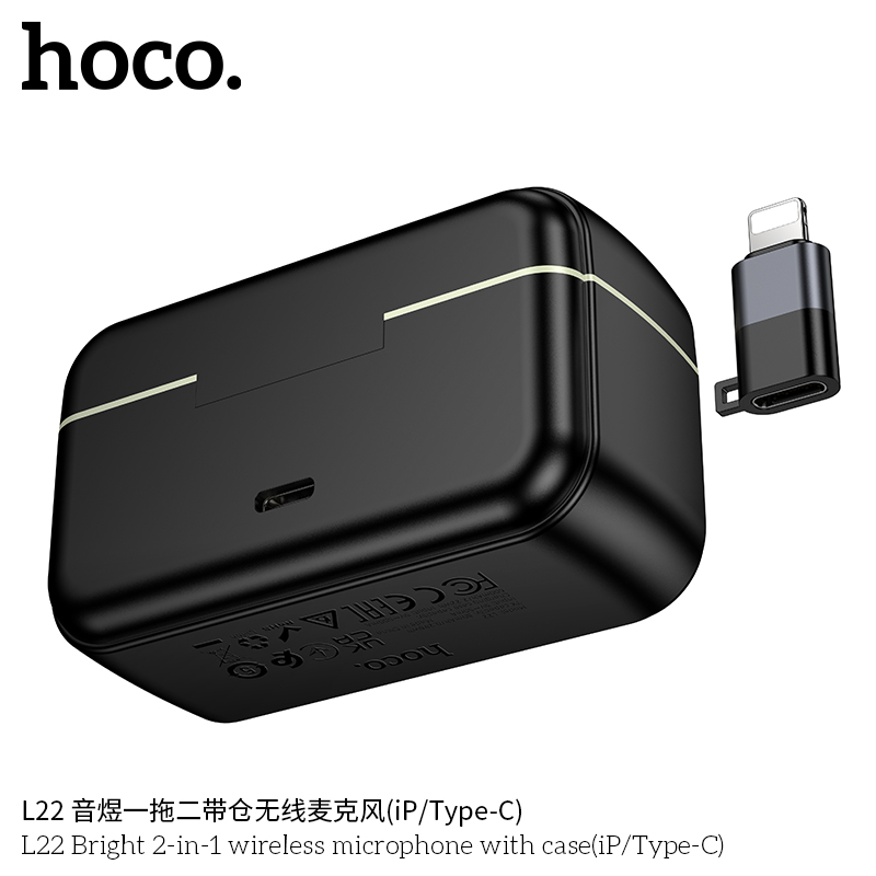 Mic thu âm 2in1 Hoco L22 (ip/TypeC)