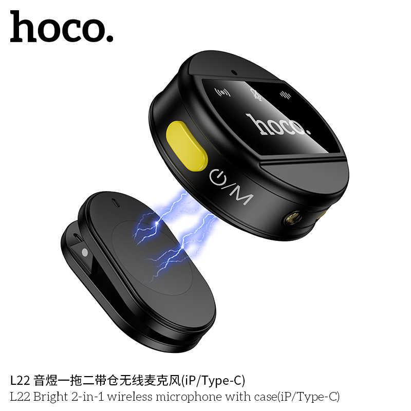 Mic thu âm 2in1 Hoco L22 (ip/TypeC)