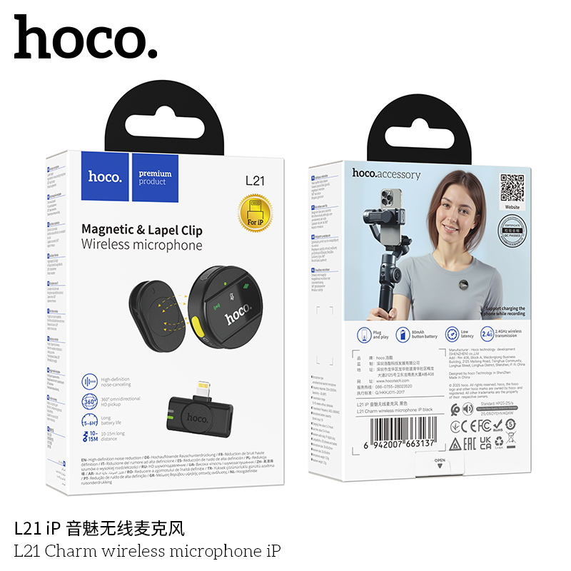 Mic thu âm Hoco L21 đầu lighting IP