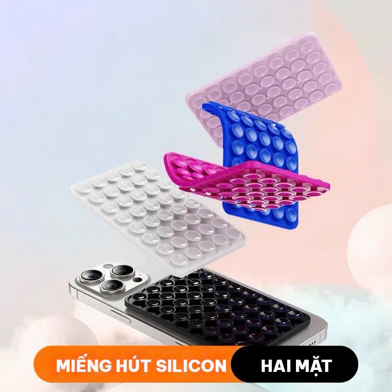 Kệ Điện Thoại Miếng Dán Hút Dính Điện Thoại Silicon 2 Mặt