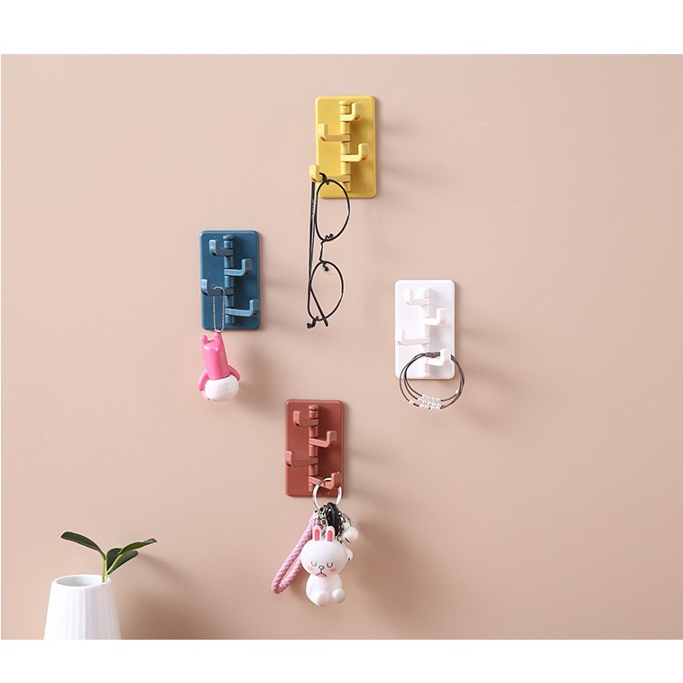 Móc Treo Đồ Dán Tường Đa Năng (Vuông 4 Móc)