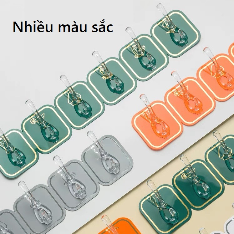 Thanh 6 Móc Dán Tường Siêu Dính Nhiều Màu ngẫu nhiên