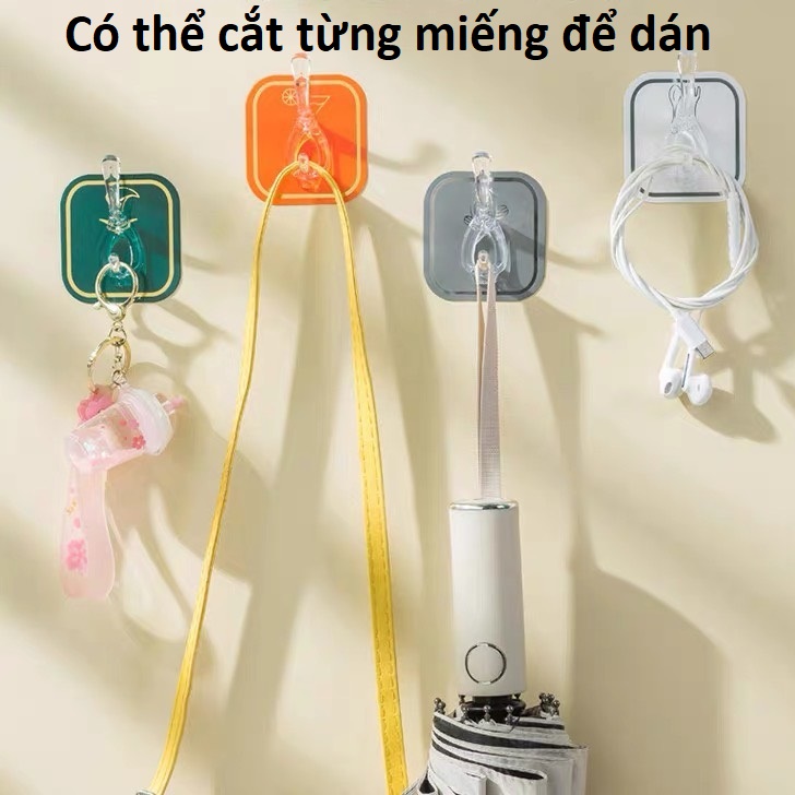 Thanh 6 Móc Dán Tường Siêu Dính Nhiều Màu ngẫu nhiên