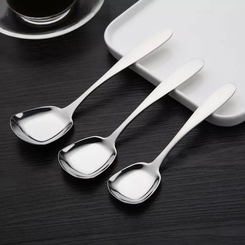 Muỗng ăn Cơm Từ Thép Không Gỉ Vuông 4.4x17cm