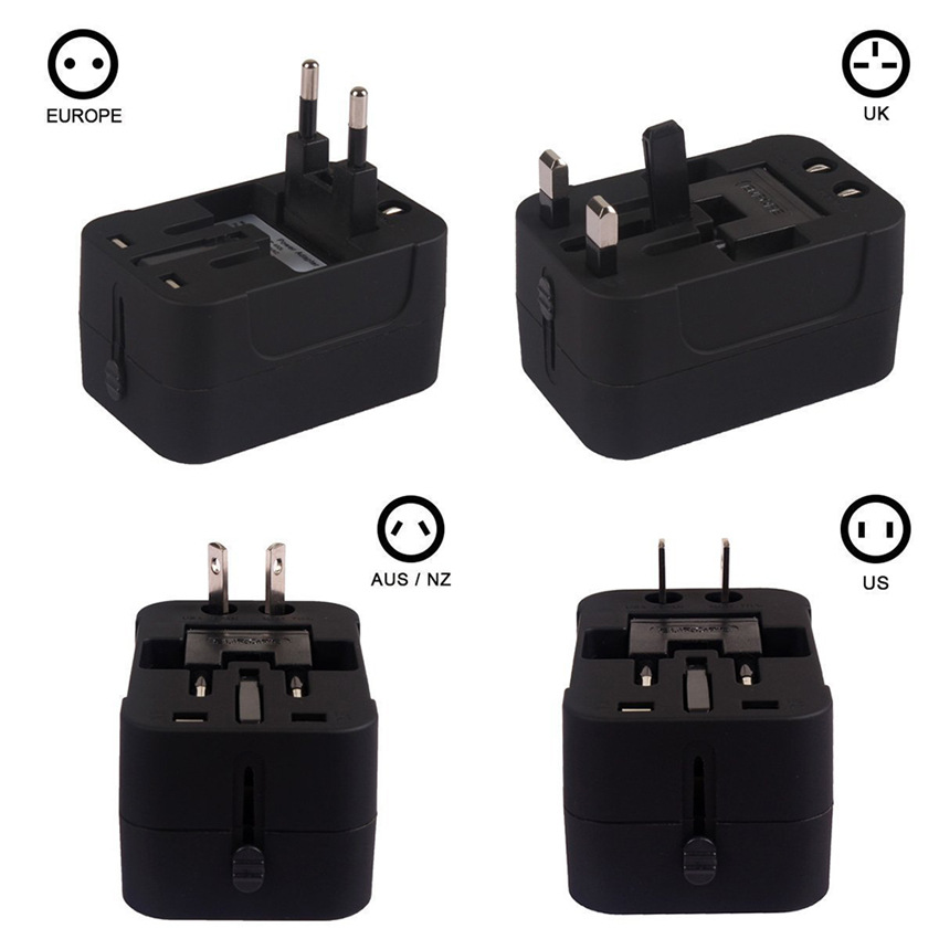 Ổ cắm chuyển đổi CF 071 quốc tế du lịch 2 cổng USB.