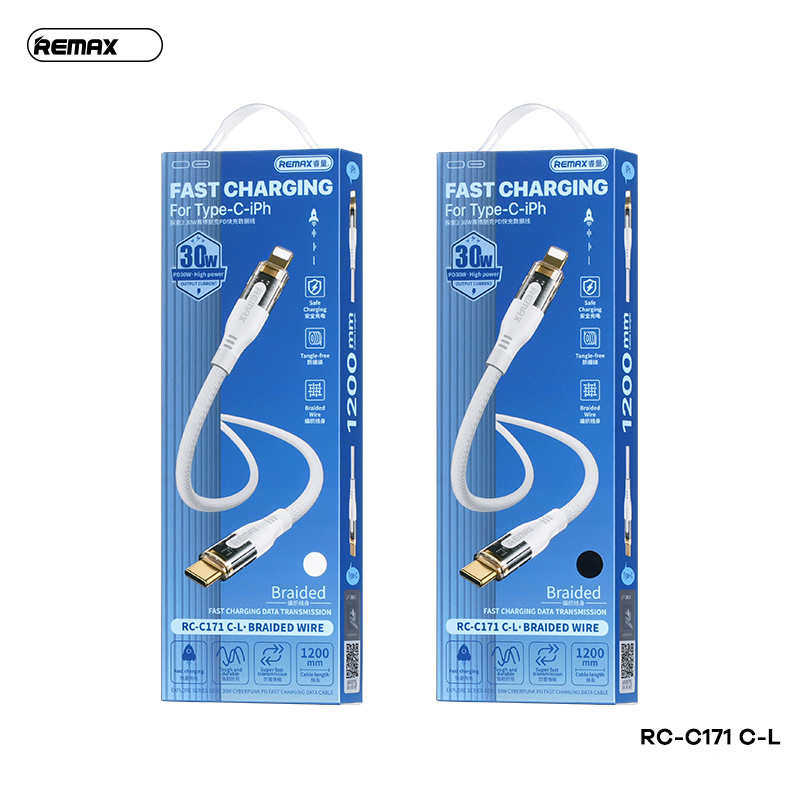 Cáp sạc TypeC-Lighting Nhanh 30W Remax RC-C171