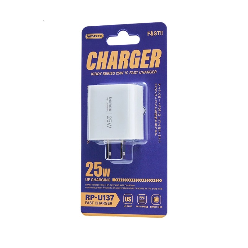 Cốc sạc TypeC 25W Remax RP-U137 US (chân dẹp)