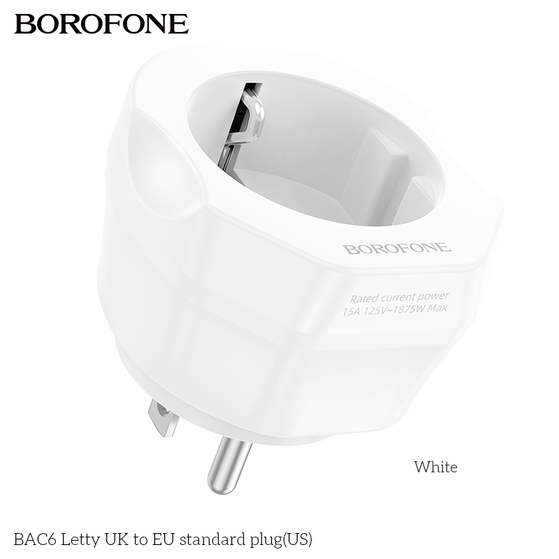 Ổ cắm Borofone BAC6 Cốc đa năng đổi US to EU