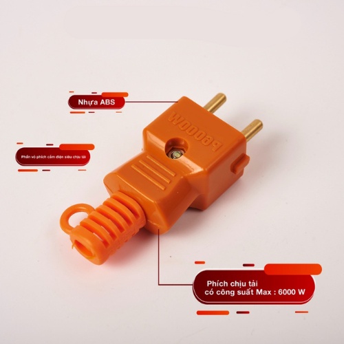 Phích Cắm Điện Chịu Tải 6000W (màu Cam)