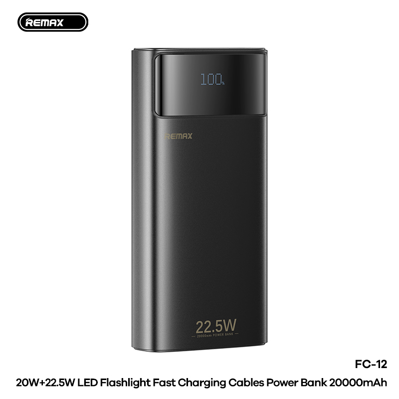 Sạc dự phòng Remax FC-12 20.000mah 22.5w đen