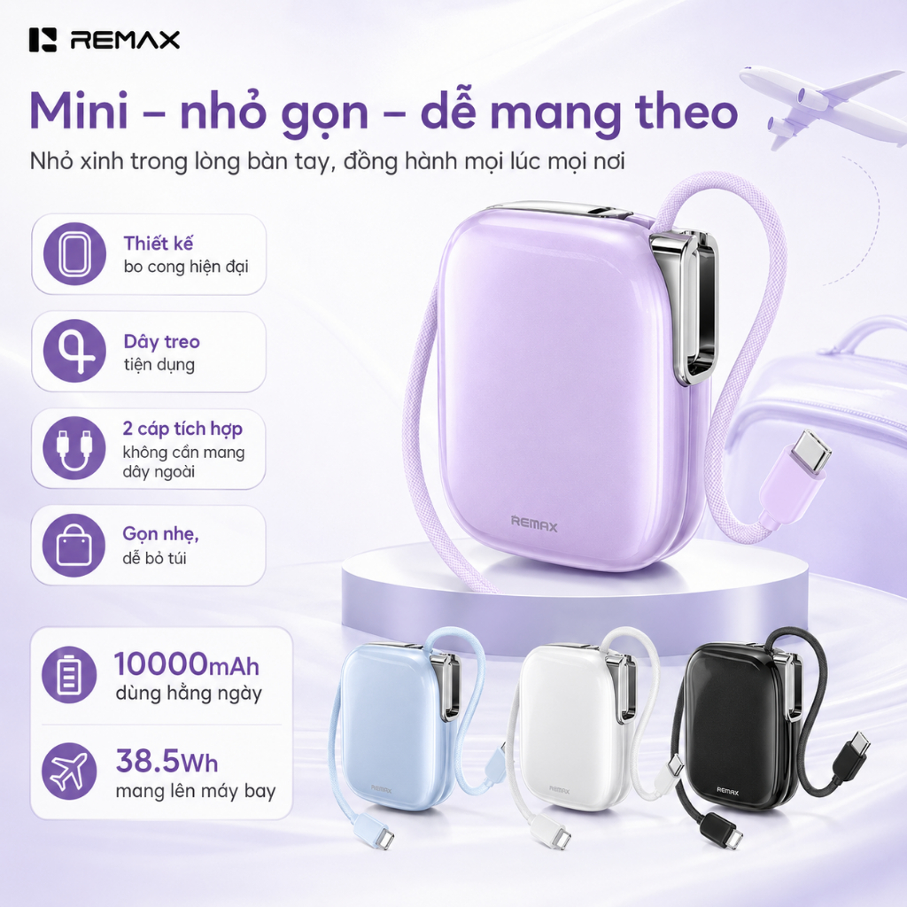 Sạc dự phòng Remax FP-38/MH136 10.000mah Siêu Nhỏ Gọn