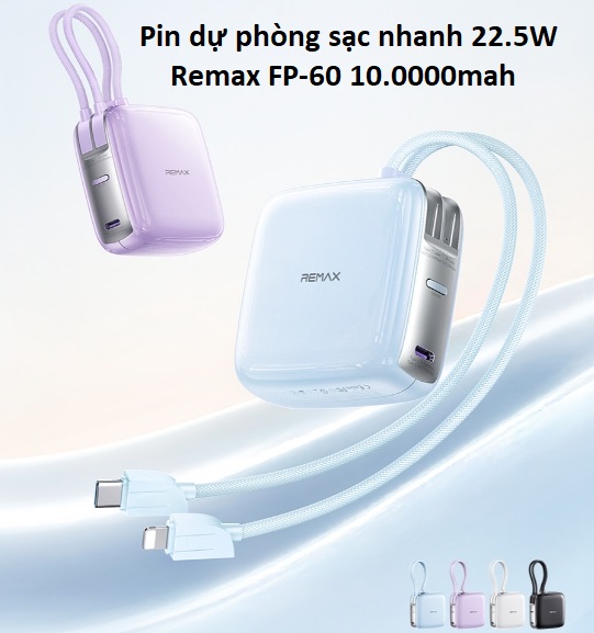Sạc dự phòng sạc nhanh 22.5W Remax FP-60 10.0000mah